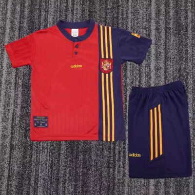1996 Spain Home Football Shirt Kids Size 1:1 Thai Quality