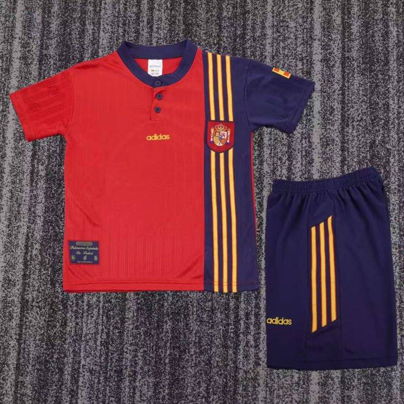 1996 Spain Home Football Shirt Kids Size 1:1 Thai Quality