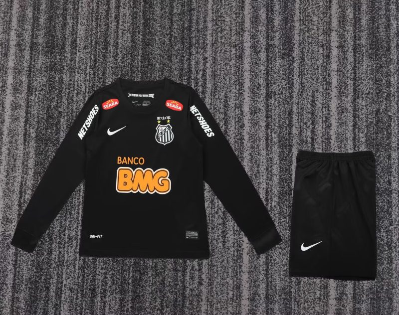 2012/13 Santos Black Long sleeves Football Shirt Kids Size 1:1 Thai Quality