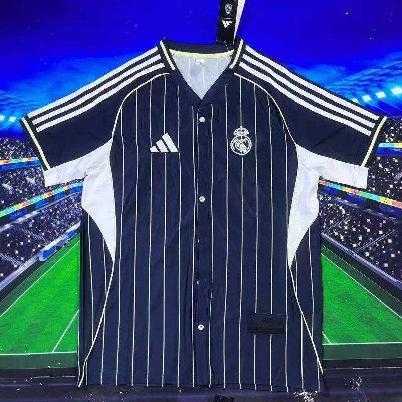 15024b5ff73f9f77dda37ed96a7ff025 2025/2026 Real Madrid Baseball Shirt 1:1 Thai Quality