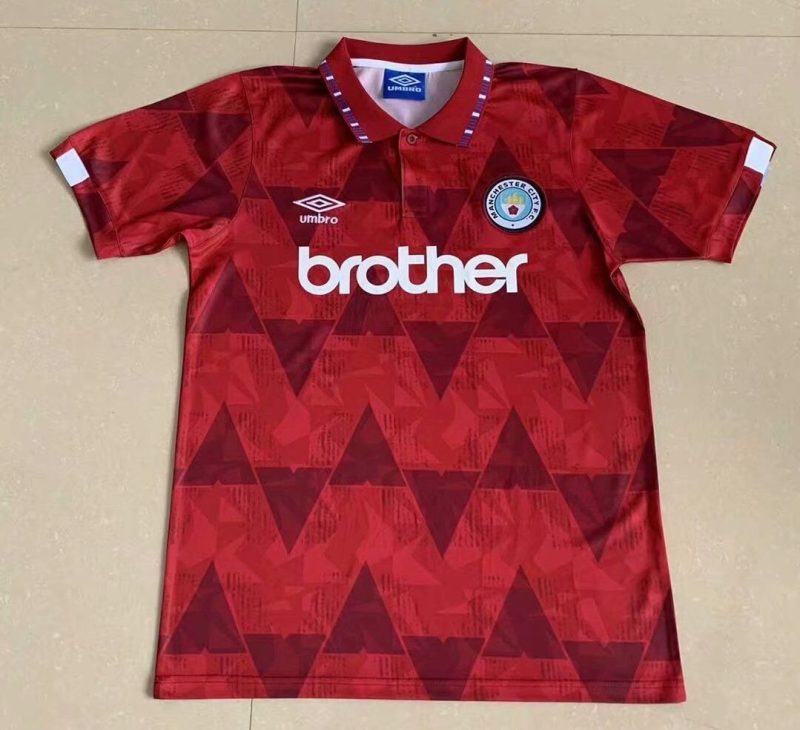 1991/1992 Manchester City Away Football Shirt 1:1 Thai Quality