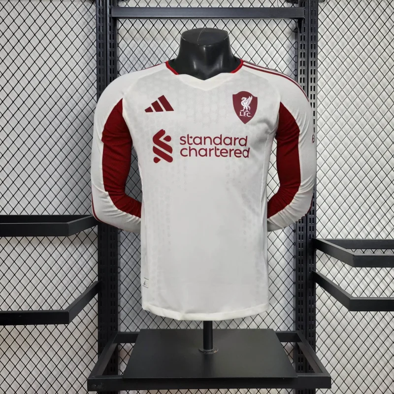 20b7e68b4cdea75e4327fc7f1f1f4db1 2025/2026 Player Version Long Sleeve Liverpool Away Football Shirt 1:1 Thai Quality