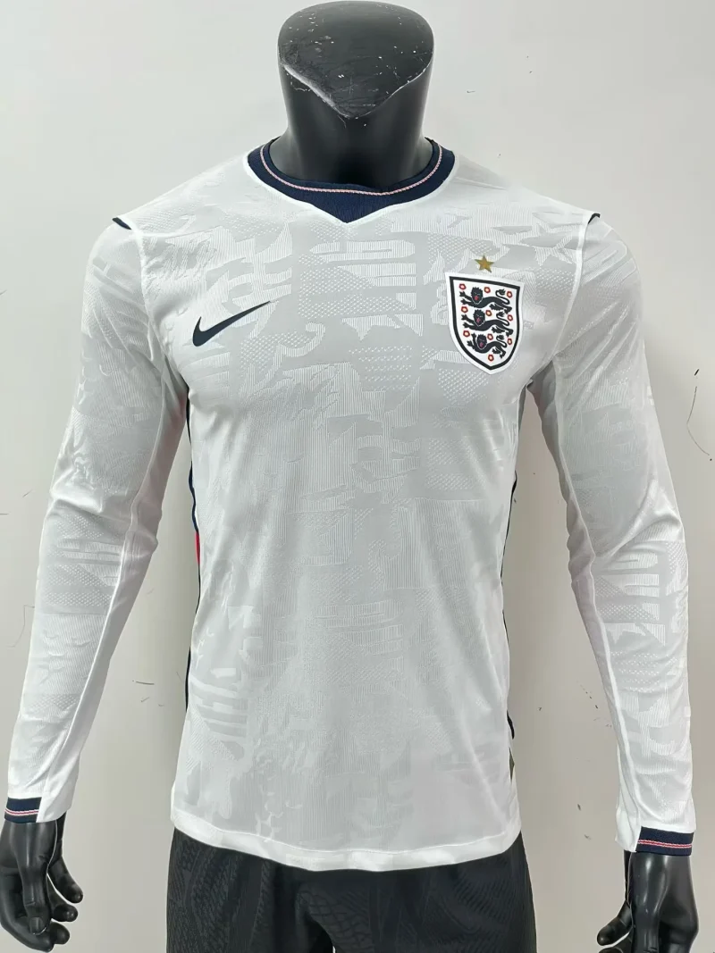 2026 Player Version Long Sleeve England Home Football Shirt 1:1 Thai Quality