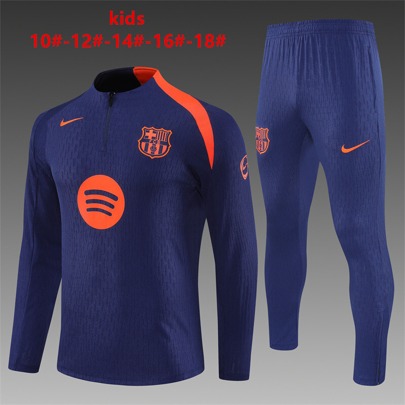 29530f4704db21558b37b7ce12e2d320 2025/2026 Barcelona Half-Pull Training Suit Football Shirt Kids Size