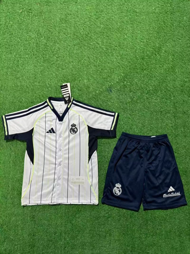 2025/2026 Retro Real Madrid Football Shirt Kids Size 1:1 Thai Quality
