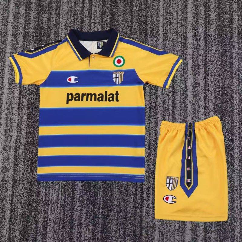 1999/00 Parma Home Football Shirt Kids Size 1:1 Thai Quality