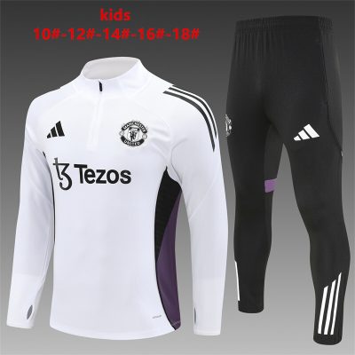 2025/2026 Manchester United Half-Pull Training Suit Football Shirt Kids Size