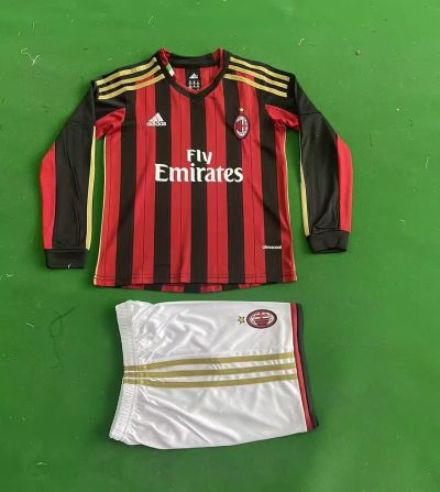 2013/14 Long sleeves AC Milan Home Football Shirt Kids Size 1:1 Thai Quality