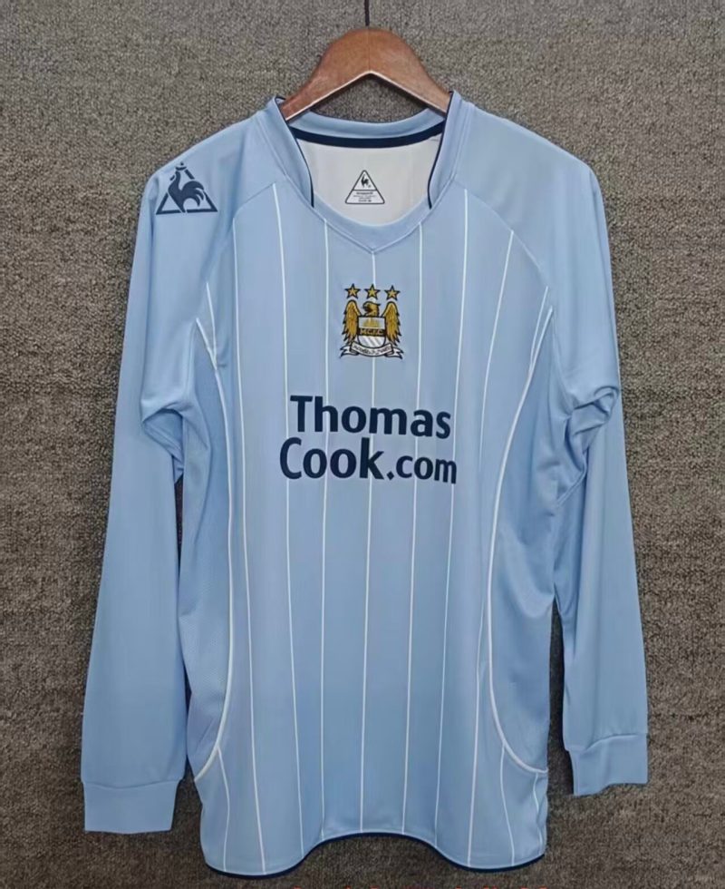 2007/2008 Manchester City Home Long Sleeve  Football Shirt 1:1 Thai Quality