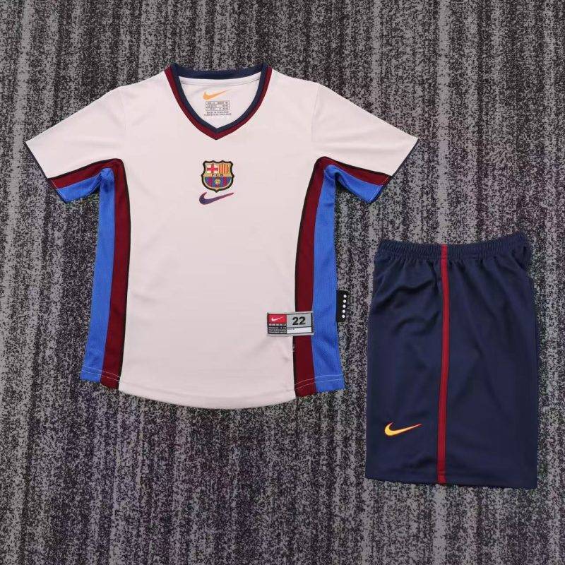 5811a0377394433846ccdb0edf480c6c 1998/99 Barcelona Away Football Shirt Kids Size 1:1 Thai Quality