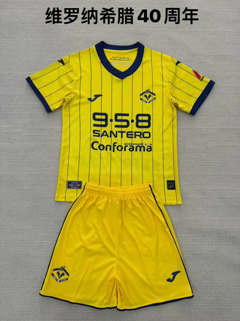 5d706428cda26cdea08b1fbf6729c184 2025/2026 Hellas Verona 40th Anniversary Football Shirt Kids Size 1:1 Thai Quality