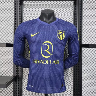 2025/2026 Player Version Long Sleeve Atletico Madrid Away Football Shirt 1:1 Thai Quality
