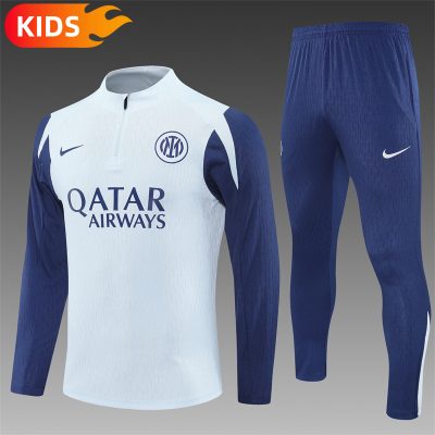 2025/2026 Inter Milan Half-Pull Training Suit Football Shirt Kids Size