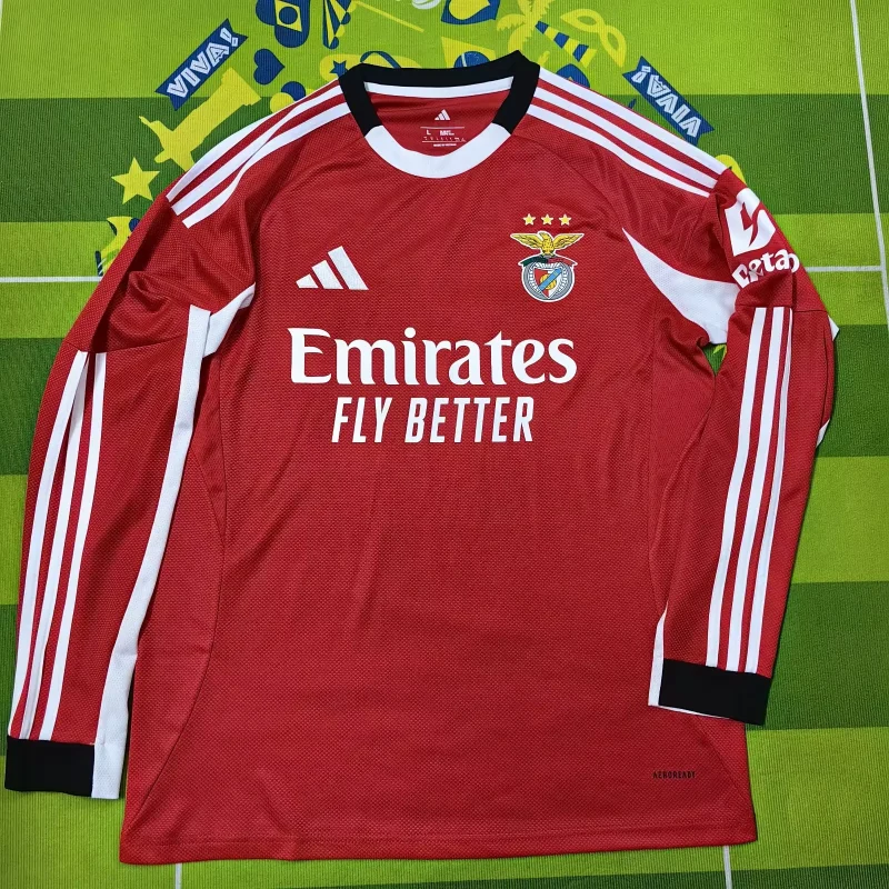 653377c6eb41da7d5dc8987b29ff552c 2025/2026 Long Sleeve Benfica Home Football Shirt 1:1 Thai Quality