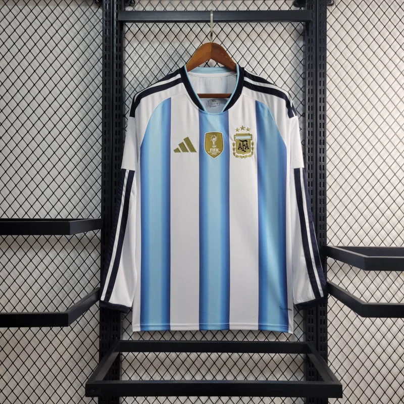 2026 Long Sleeve Argentina Home Football Shirt 1:1 Thai Quality