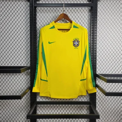 2002 Retro Long Sleeve Brazil Home Football Shirt 1:1 Thai Quality
