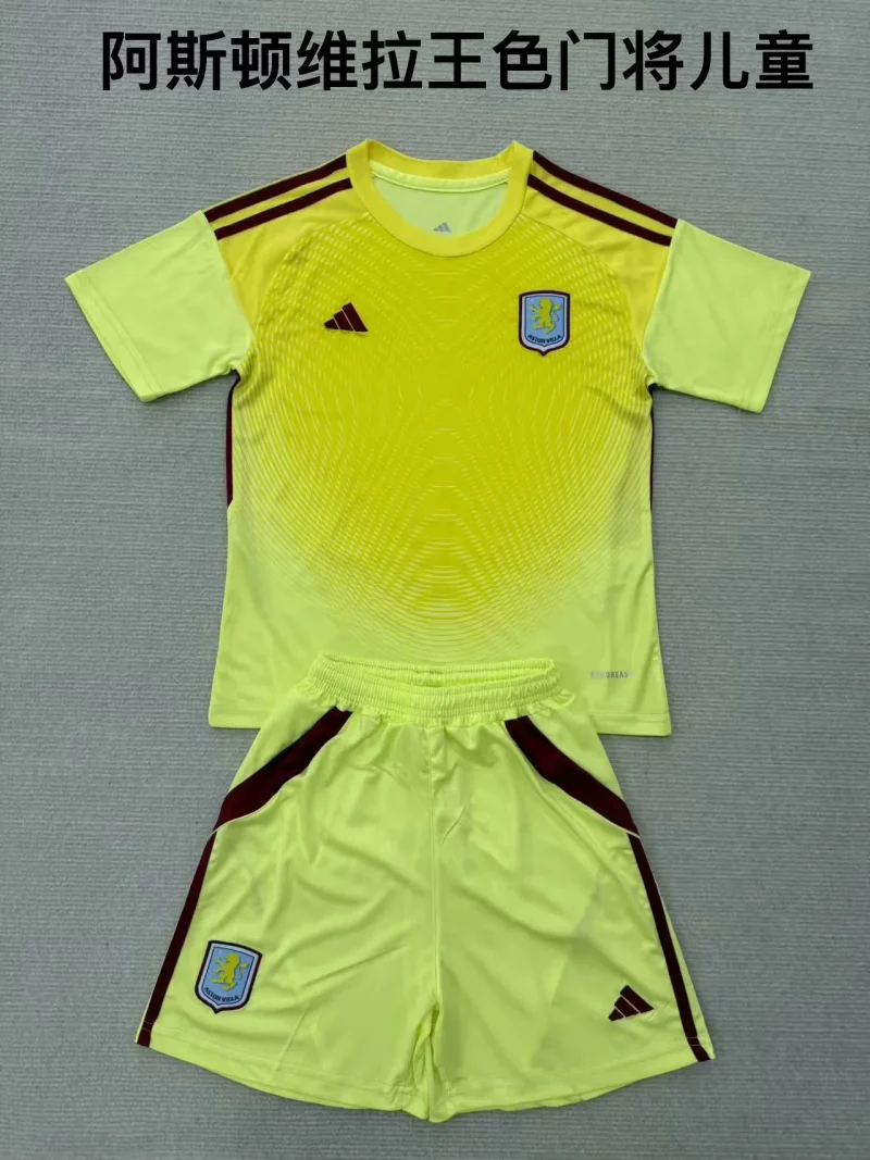 748ebe0901ce049a9a64ddfc4849014b 2025/2026 Aston Villa Goalkeeper Football Shirt Kids Size 1:1 Thai Quality