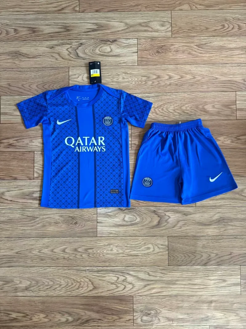 2025/2026 Paris Saint-Germain Pre-matchFootball Blue Football Shirt Children's Size 1:1 Thai Quality