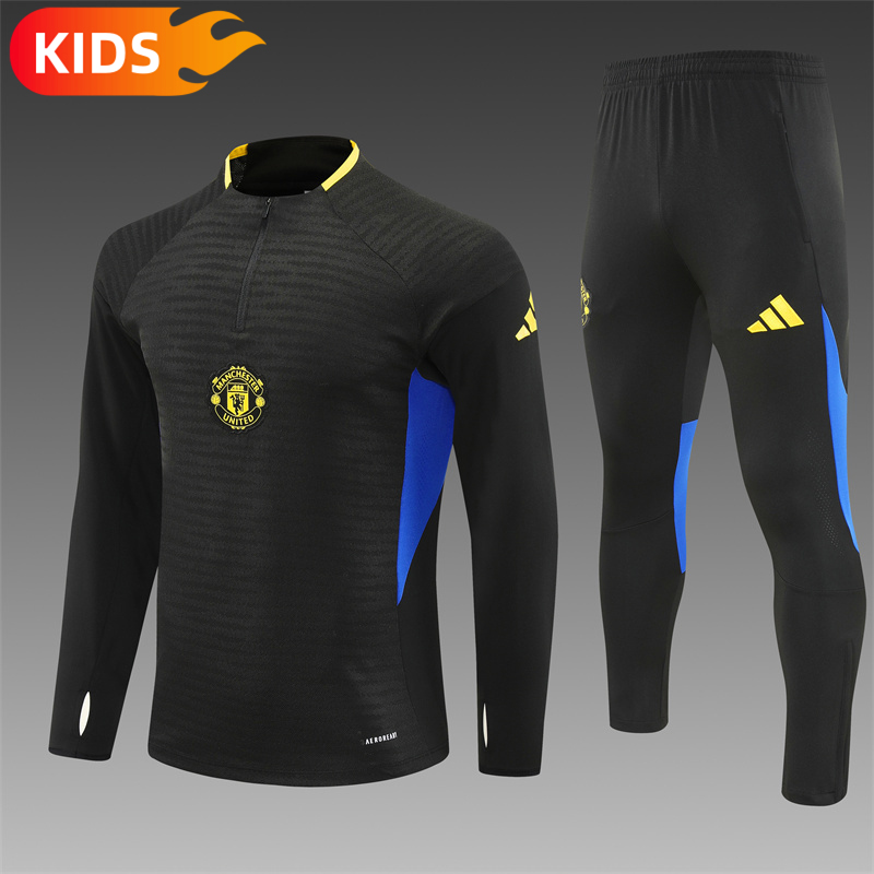 7e07b653073fbcfb052f066a5c4bb141 2025/2026 Manchester United Half-Pull Football Shirt Kids Size