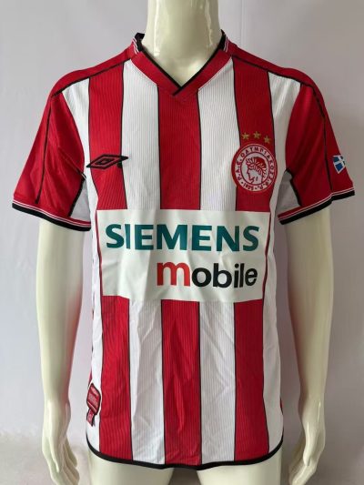 2002/03 Retro Olympiacos CFP Home Football Shirt 1:1 Thai Quality