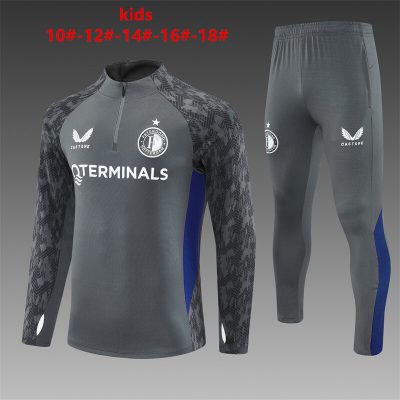 25/26 Feyenoord Half-Pull Training Suit Football Shirt Kids Size