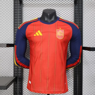 2026 Long Sleeve Player Version Spain Home World Cup Football Shirt 1:1 Thai Quality