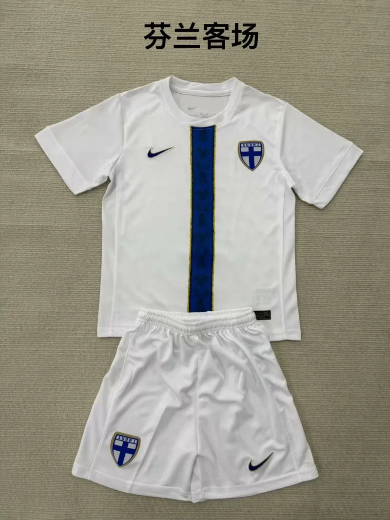 8eb13d98f7d6a08c1c2610a0839ee4c0 2025 Finland Away Football Shirt Kids Size 1:1 Thai Quality