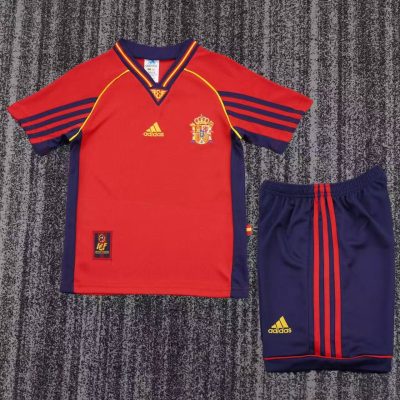 1998 Spain Home Football Shirt Kids Size 1:1 Thai Quality