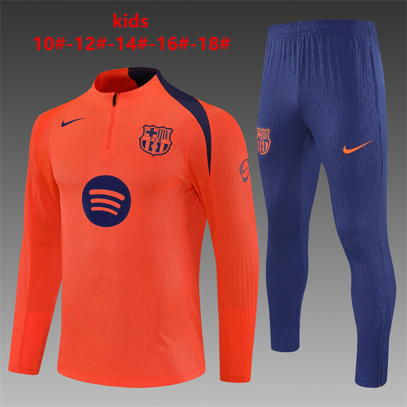9877aa809620156691e9f18e9799c57f 2025/2026 Barcelona Half-Pull Training Suit Football Shirt Kids Size