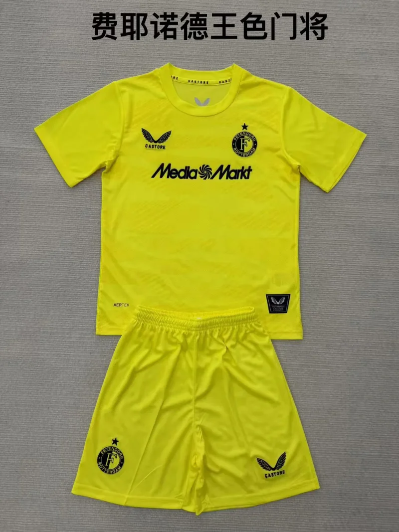 2025/2026 Feyenoord Goalkeeper Football Shirt Kids Size 1:1 Thai Quality