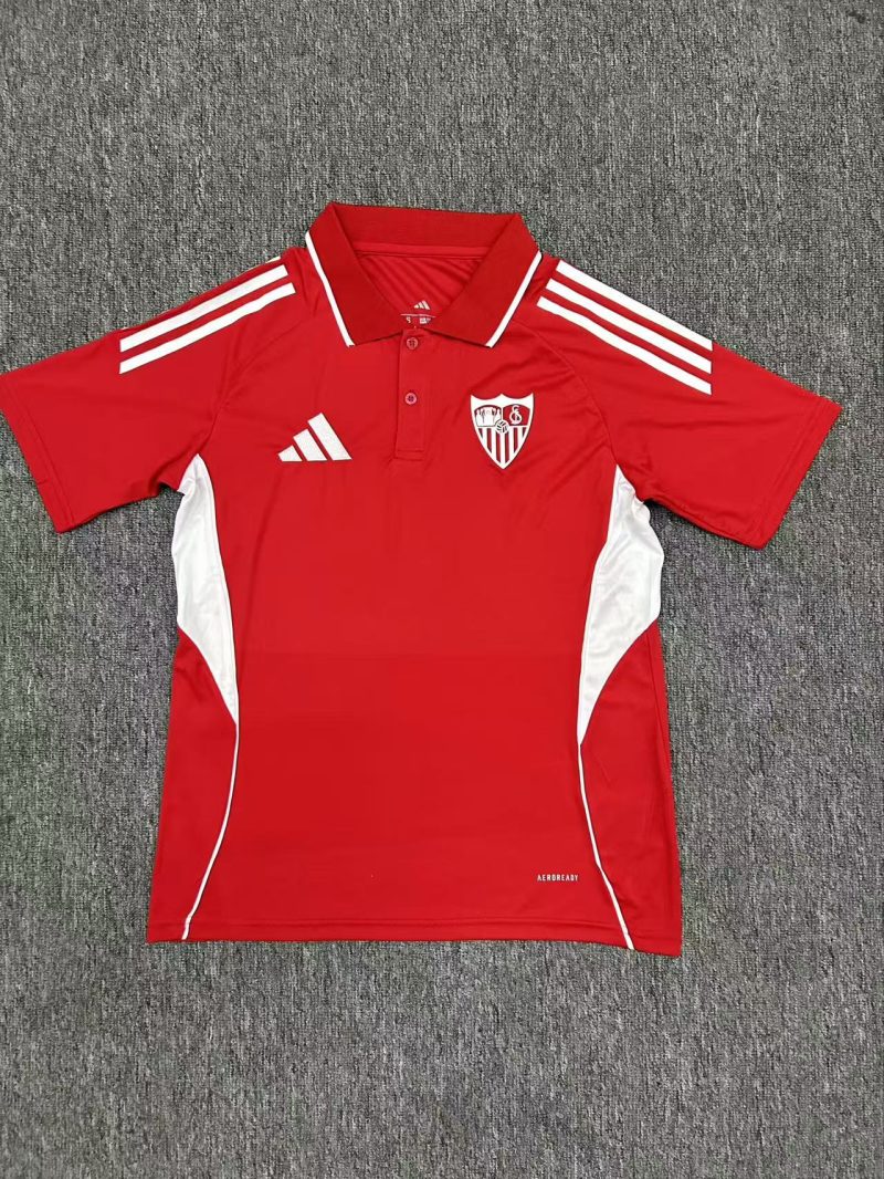 2025/2026 Sevilla Red Polo Football Shirt 1:1 Thai Quality