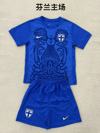 2025 Finland Home Football Shirt Kids Size 1:1 Thai Quality