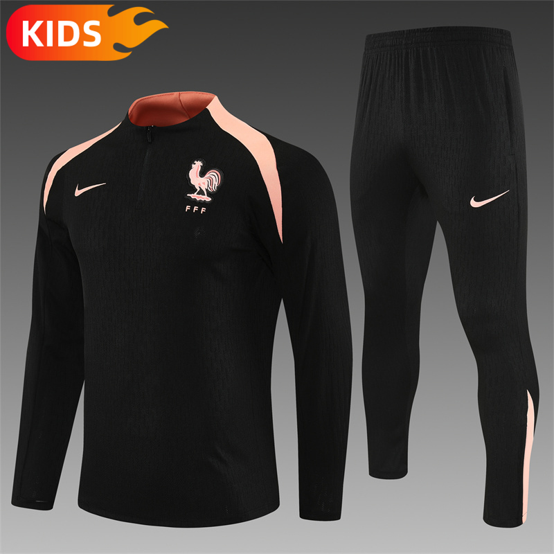 c3c7316a43262f8bebb340e66fcca4ff 2025/2026 France Half-Pull Football Shirt Kids Size