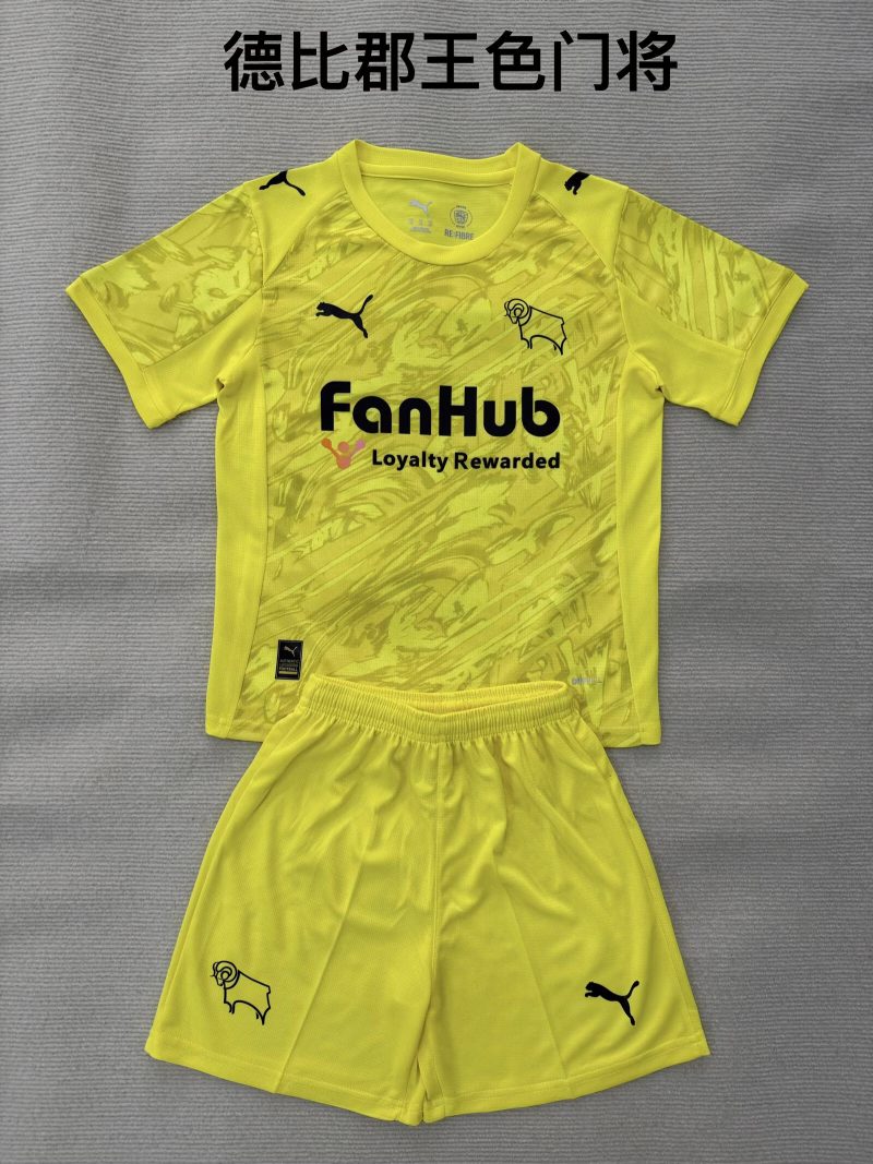c3ee4fcd6331a5431ff02bbb67079874 2025/2026 Derby County Goalkeeper Football Shirt Kids Size 1:1 Thai Quality