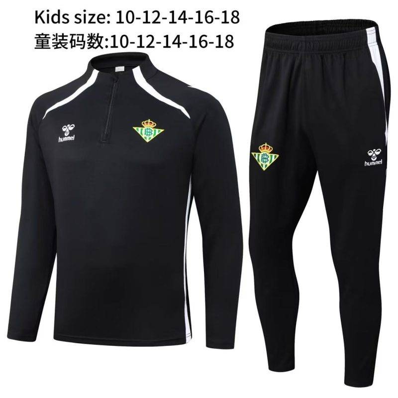 c513a9e98794395ab4a0559f98824db1 2025/2026 Real Betis Half-Pull Training Suit Kids Football Shirt 1:1 Thai Quality Set
