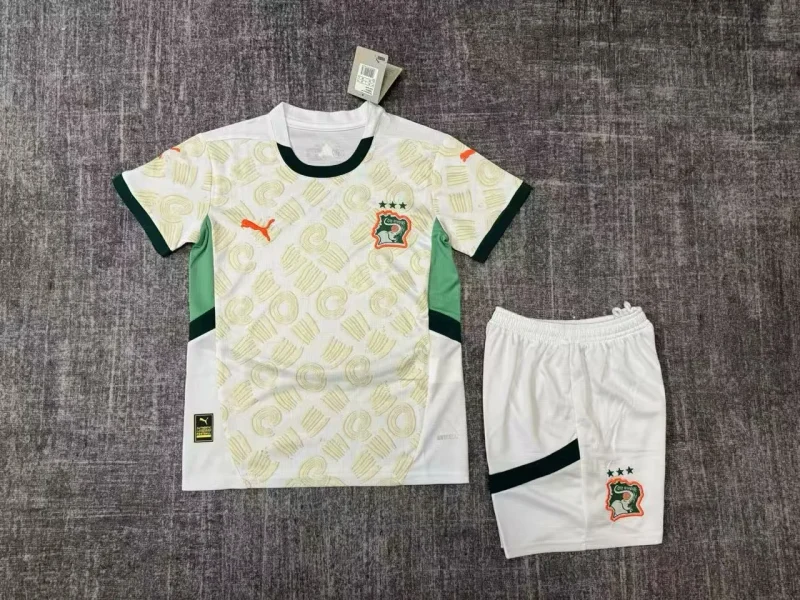 ce8d0bbd591985ec3d64c2efbdc4a59c 2024/2025 Ivory Coast Away Football Shirt Kids Size 1:1 Thai Quality
