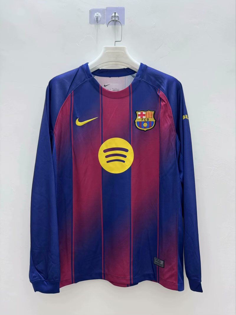df4f07fc0d500a3dffbd43336ec9bd2b 2025/2026 Barcelona Home Long Sleeve Football Shirt 1:1 Thai Quality