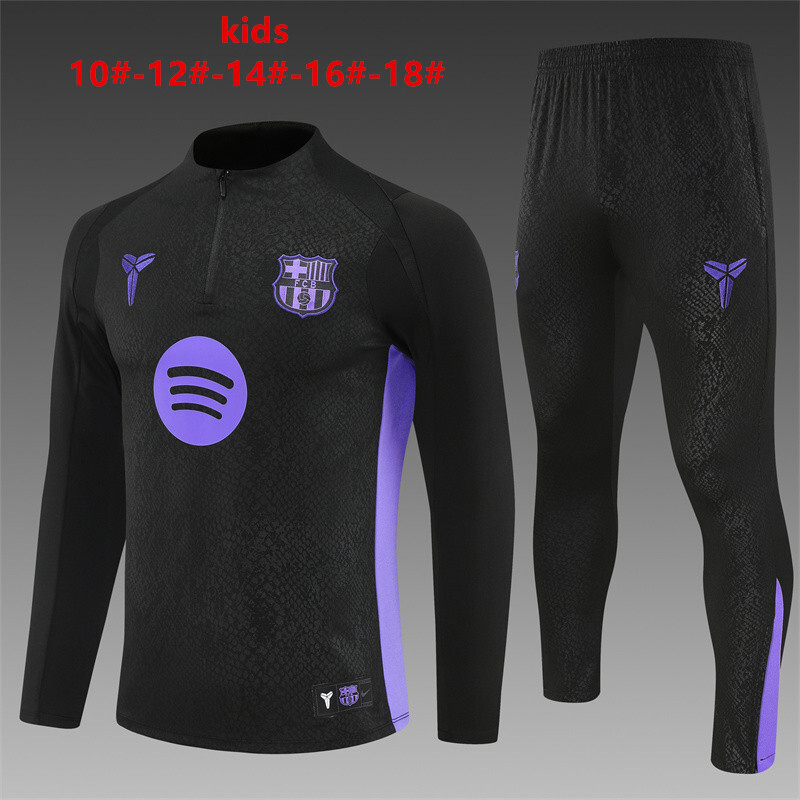 e7093b4dc704a2e0c7259e03e58bb5f9 2025/2026 Barcelona Half-Pull Training Suit Football Shirt Kids Size
