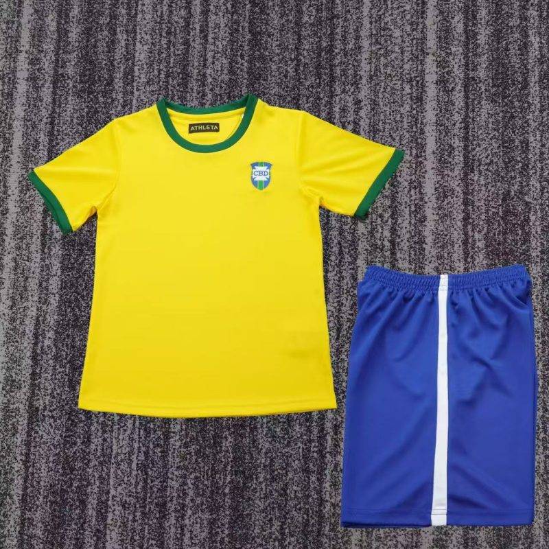 1970 Brazil Home Football Shirt Kids Size 1:1 Thai Quality