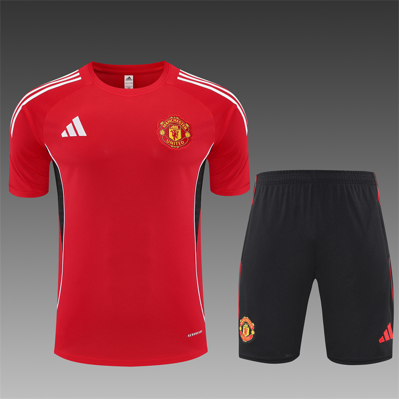 2025/2026 Manchester United Training Wear Red Set Shirt 1:1 Thai Quality