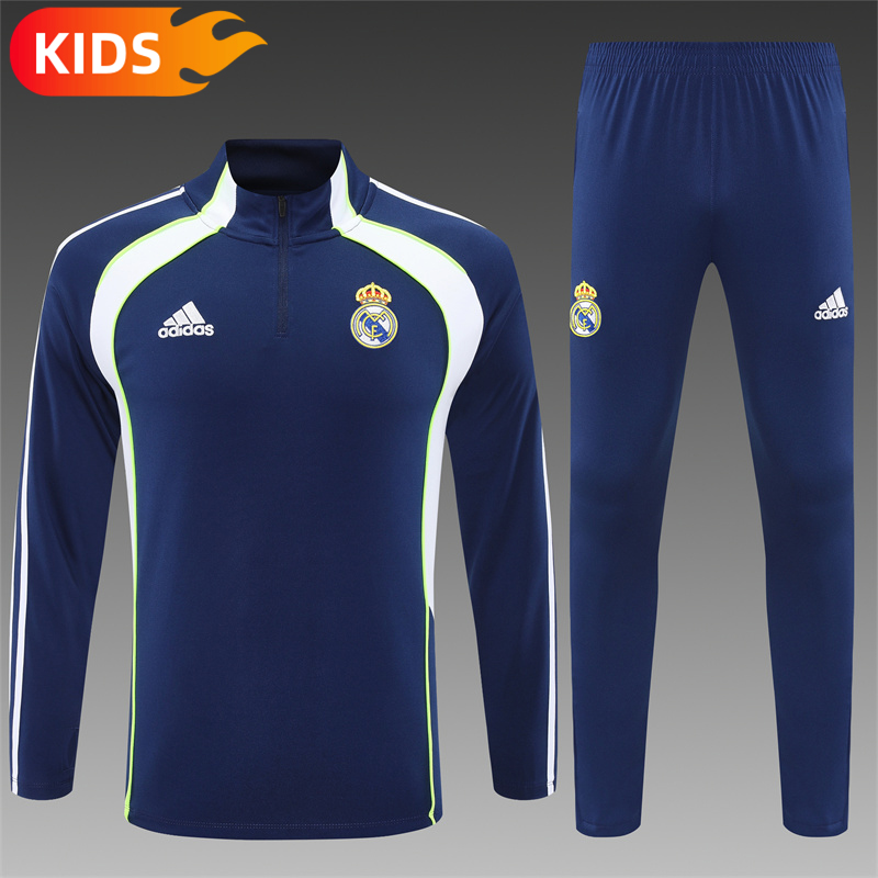 2025/2026 Real Madrid Half-Pull Training Wear Football Shirt Kids Size
