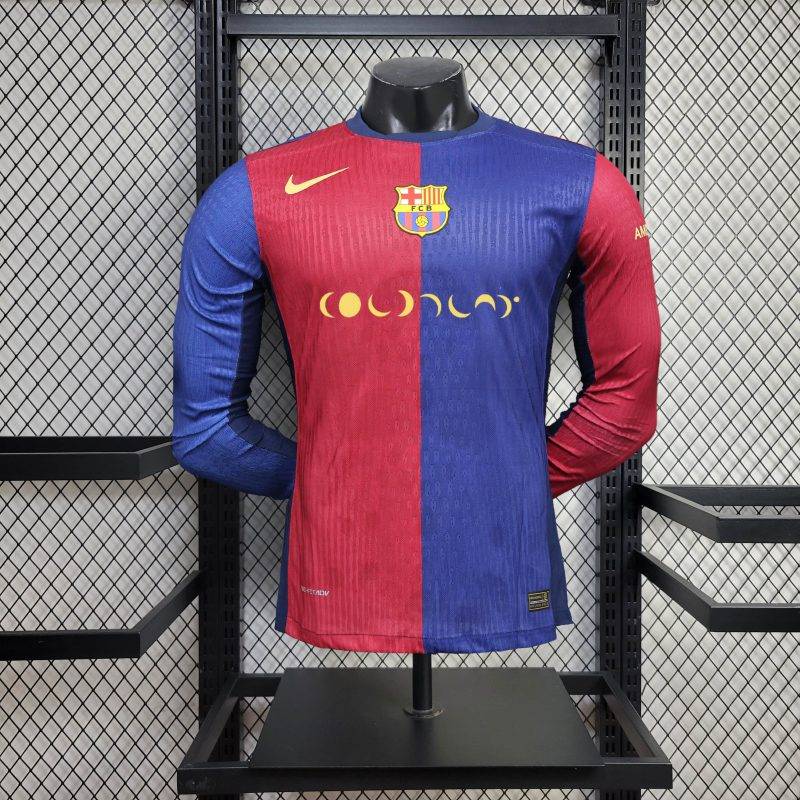 20a4f9a151cb8b95a5bd52f00f6436f4 2024/2025 Long Sleeve Player Version Barcelona Home Football Shirt 1:1 Thai Quality
