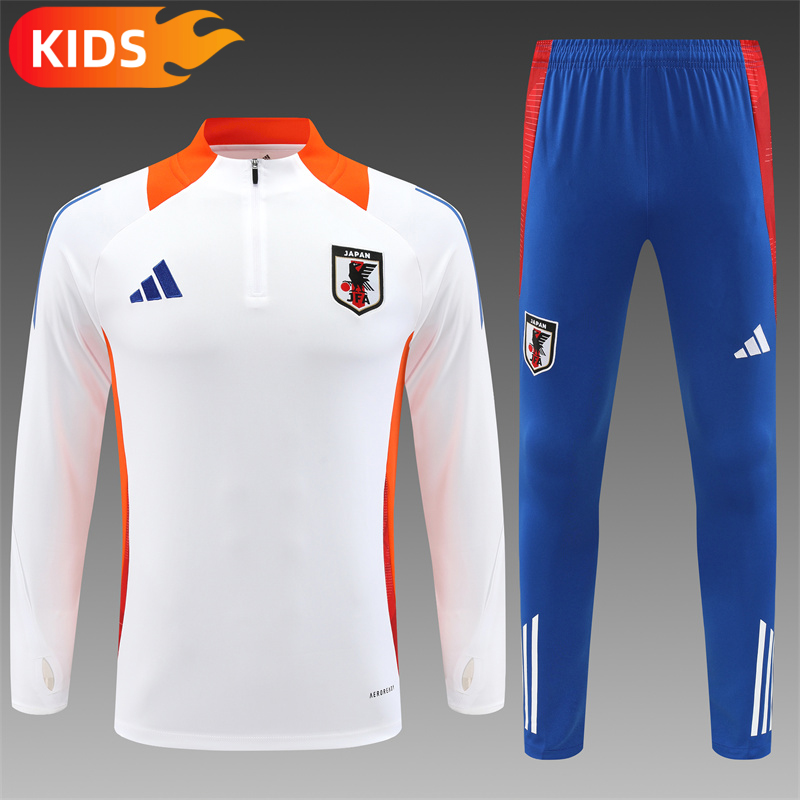 41851175cbc92889c016c38e71267f4f 2024/2025 Japan Half-Pull Training Wear White Football Shirt Kids Size