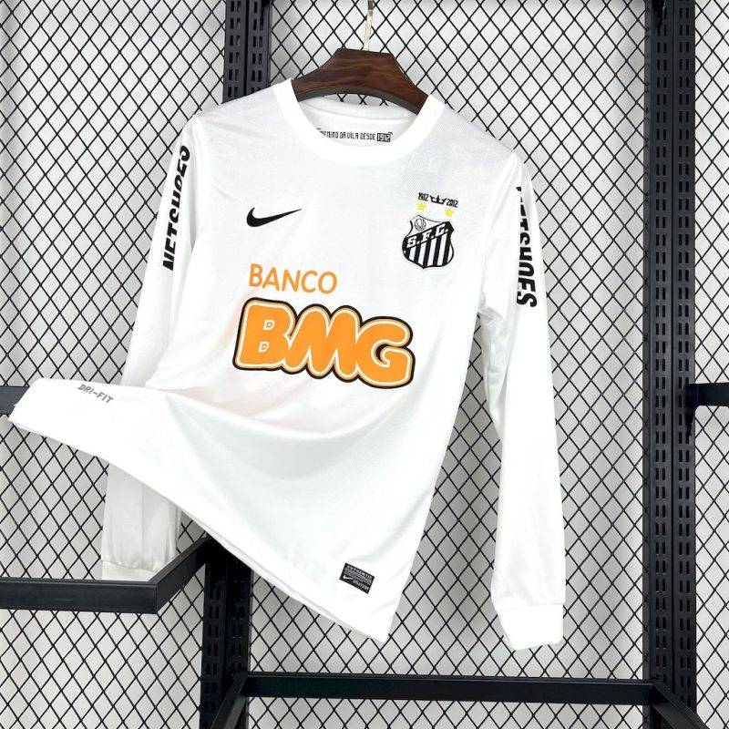 43ffb78067831a8fdad19f059d74b9ed 2011/2012 Retro Long Sleeve Santos Away Football Shirt 1:1 Thai Quality
