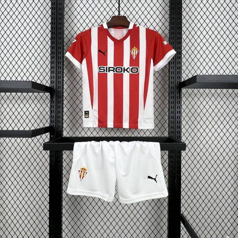 2024/2025 Sporting de Gijon Home Football Shirt Kids Size 1:1 Thai Quality