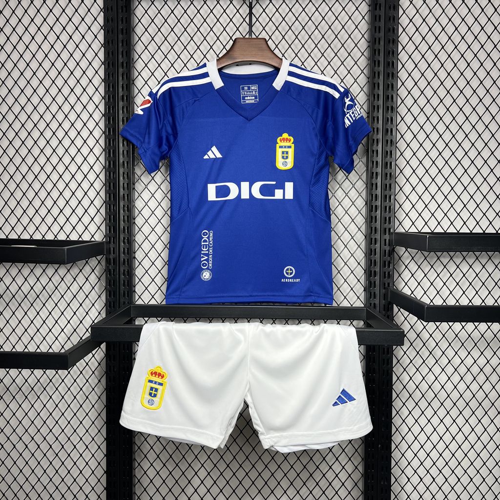2024/2025 Real Oviedo Vetusta Home Football Shirt Kids Size 1:1 Thai Quality