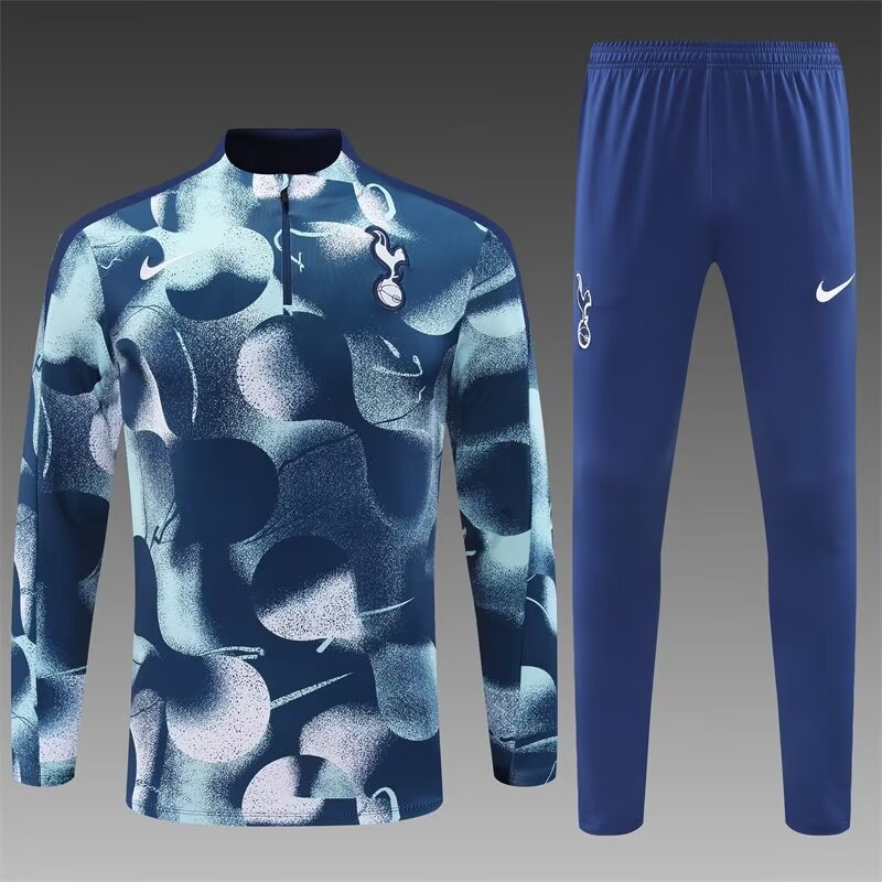 93100137c3c88e4f1731245f8159e316 2024/2025 Tottenham Hotspur Half-Pull Training Wear Royal Blue Football Shirt