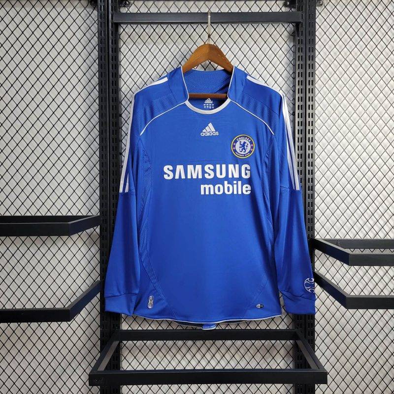 9de065016c664e0ec0b54223c594672f 2006/2007 Retro Long Sleeve Chelsea Home Football Shirt 1:1 Thai Quality
