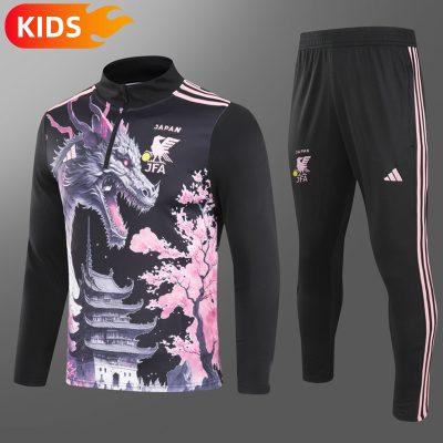 2024/2025 Japan Half-Pull Black Football Shirt Kids Size