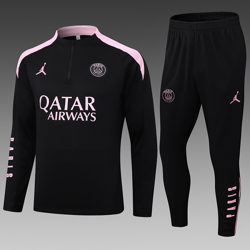2024/2025 Paris Saint-Germain Half-Pull Training Wear Black Football Shirt